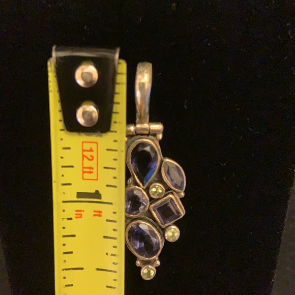 Amethyst & Peridot Bezel Set Pendant In Sterling - Picture 5 of 6